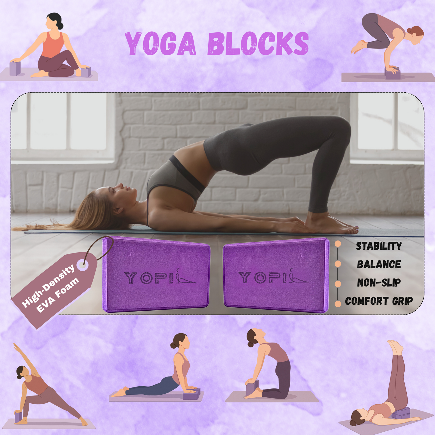 9-in-1 Yoga & Pilates Kit for Home Workouts – Blocks, Ring, Ball, Bands & More