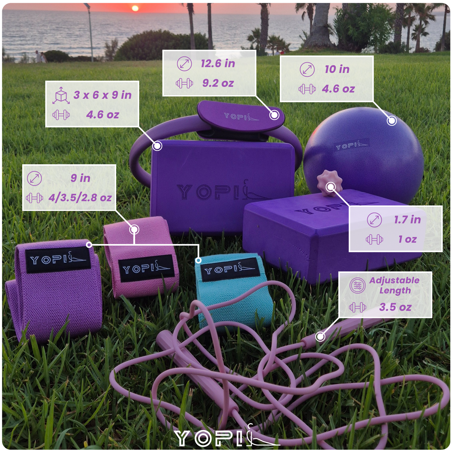 9-in-1 Yoga & Pilates Kit for Home Workouts – Blocks, Ring, Ball, Bands & More